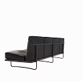 Black Leather Sectional Sofa with Modern Metal Frame and Sleek Design 3d model