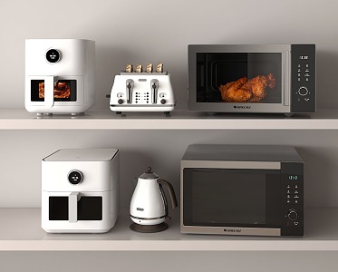 Small appliances combination air fryer microwave oven 3d model