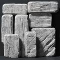 Natural Textured Stone And Wood Decorative Blocks With Rough Surface And Organic Patterns