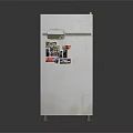White Home Refrigerator With Colorful Photos And Stickers On Door Surface
