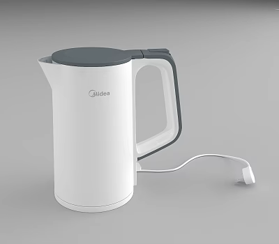 Midea White And Gray Electric Kettle As Essential Kitchen Appliance With Modern Sleek Design 3d model