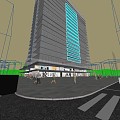 Modern office building high-rise public building 3d model