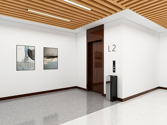 modern elevator hall 3d model