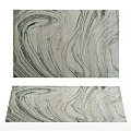 Decorative Square Carpet With Swirl Wave Patterns In Light Green Pink Gray Tones