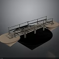Elegant Modern Architectural Bridge Design With Metal Structure And Circular Platforms 3d model