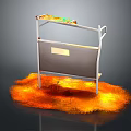Industrial Metal Frame Equipment With Top Tray Gray Panel And Orange Flaming Effect