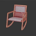 Comfortable Modern Wooden Rocking Chair With Light Gray Cushion And Armrest Design