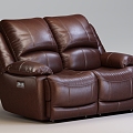 Modern double sofa multi-functional double leather sofa 3d model