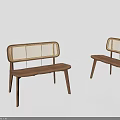 Two Modern Wooden Outdoor Chairs With Woven Backrest And Sleek Design