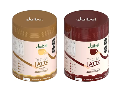 JaiBel Tea Chai Latte Creamy Latte Drink In Two Tins 3d model