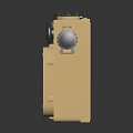 Beige Portable Speaker with Vintage Metal Knobs and Grille Design for Retro Style