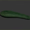 Fresh Green Long Cucumber Vegetable With Smooth Texture On Dark Reflective Background 3d model