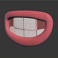 Pink Lip Shaped Medical Device Featuring White Inner Dental Structure Design 3d model