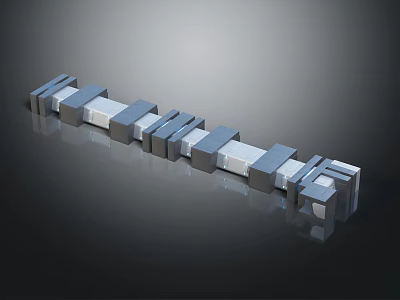 Modern Modular Interior Components With Gray White Panels And Linear Arrangement Design 3d model