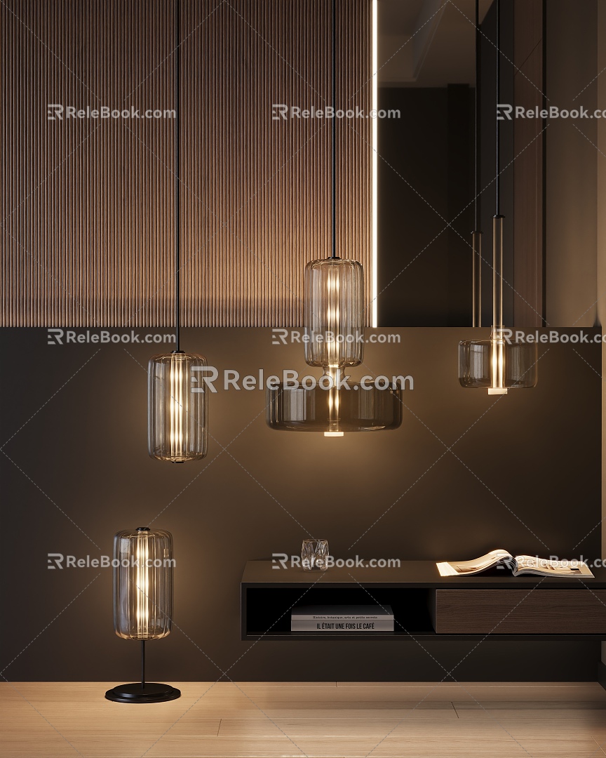 Modern Glass Bedside Lamp Combination Table Lamp 3d model