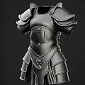 Black Metal Medieval Weapon Armor With Scaled Shoulder Plates And Chest Design