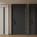 Modern Security Doors With Different Design Styles And Secure Lock Features 3d model