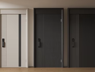 Modern Minimalist Entry Door Middle Ancient Anti-theft Door Top Single Door Sub-mother Door Password Door 3d model