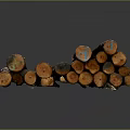 Natural Rustic Wooden Sticks With Textured Surface Stacked On Black Background