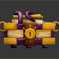 Vibrant Purple And Yellow Cartoon Style Mechanical Device With Curved Pipes And Round Buttons