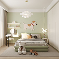 Modern Children's Room Girls Room 3d model