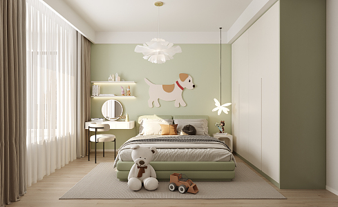 Modern Children's Room Girls Room 3d model