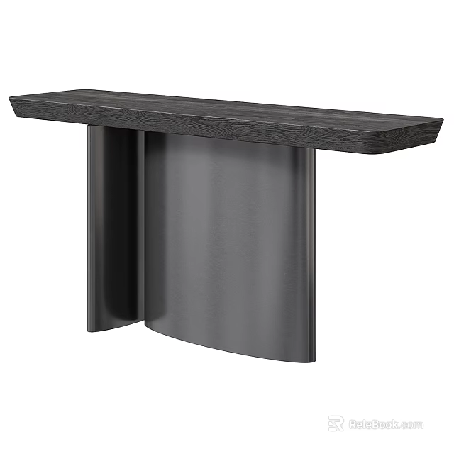 Modern Black Console Table With Curved Metal Legs And Minimal Design 3d model 