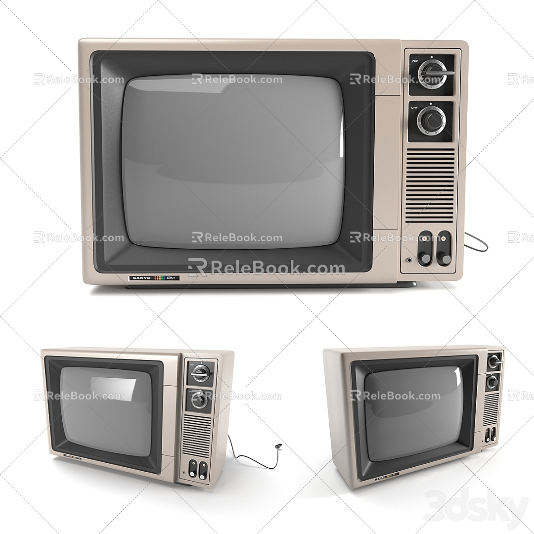 Modern TV Old TV 3d model