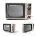 Vintage Television Sets With Classic Retro Design And Old-Fashioned Style Details