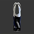 Back View Of Cycling Bib Shorts With Blue Black Design And Brand Logos