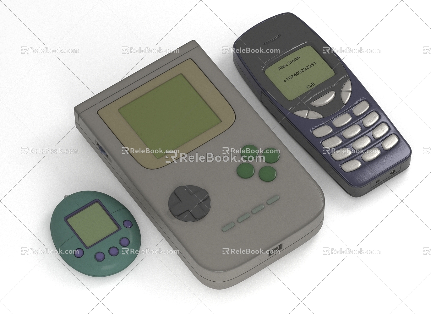 old mobile game machine electronic pet old digital products 3d model