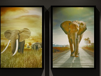 Modern Animal Painting Decorative Painting 3d model