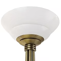 Two Elegant Brass Floor Lamps With Tall Slim Poles For Home Interior Lighting