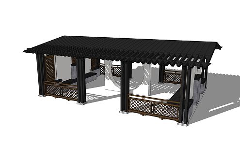 New Chinese Style Pavilion, Corridor Frame, Landscape Pavilion, Leisure Pavilion, Corridor, Special-shaped Frame, Rest Frame, Flower Frame, Gazebo Structure 3d model