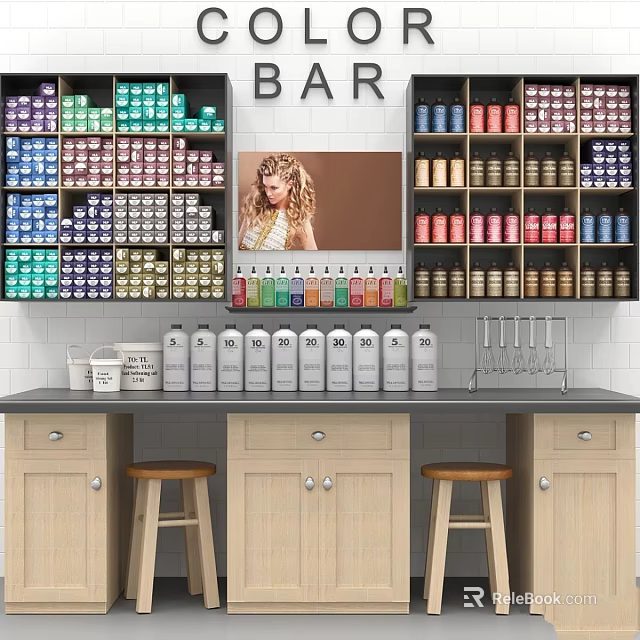 Medical Instruments Storage With Shelves Medicine Bottles And Tools On Counter 3d model 