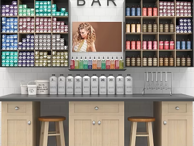 Medical Instruments Storage With Shelves Medicine Bottles And Tools On Counter 3d model