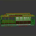 Vintage San Francisco Tram Model With Yellow Red Wooden Structure And Windows