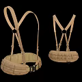 High Quality Beige Tactical Harnesses With Adjustable Straps And Multiple Utility Pockets 3d model