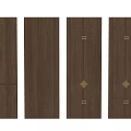 Wall shape of grille partition with wood veneer 3d model