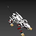 Game Movie Character Mechanical Shark With White Body Sharp Teeth And Red Details