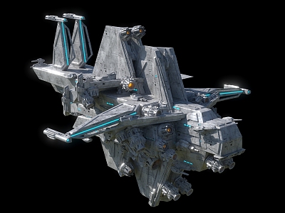 Sci-fi flying vehicle Starship Space Warship Space Carrier Future Weapon 3d model