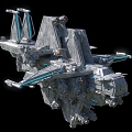 Sci-fi flying vehicle Starship Space Warship Space Carrier Future Weapon 3d model