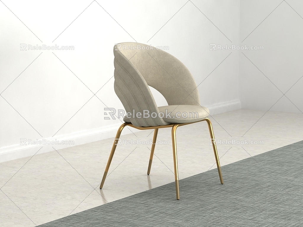 Light Luxury Dining Chair 3d model