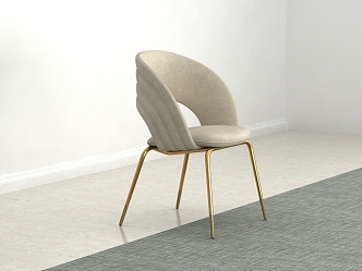 Light Luxury Dining Chair 3d model