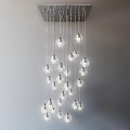 Modern Crystal Ball Chandelier With Hanging Glass Orbs And Metal Frame Design