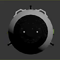 Silver Missile Weapon with Black Top and Base Stand Structure and Green Component Details