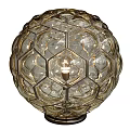 Modern Decorative Table Lamp With Hexagonal Glass Panels And Spherical Design