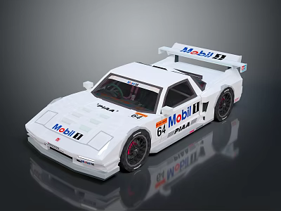 White Mobil 1 Racing Car Model With Number 6 And Sporty Exterior Design 3d model