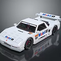 White Mobil 1 Racing Car Model With Number 6 And Sporty Exterior Design