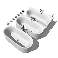 Modern White Freestanding Bathtubs With Various Designs Faucets And Decorative Balls